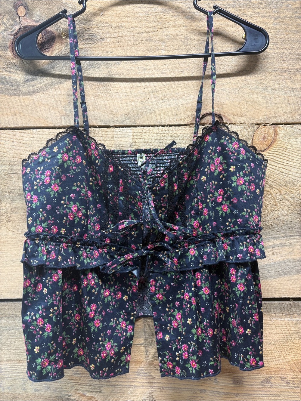 Free People Floral Tie Front Cami
